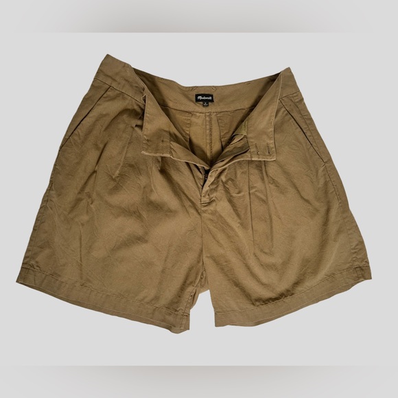 Madewell Women's Tan Flat Front Shorts - Picture 2 of 6